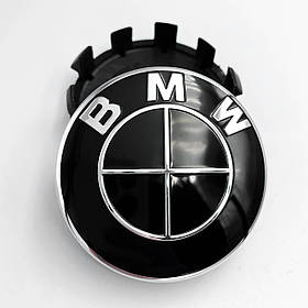 Ковпачки (заглушки) в литі диски BMW (БМВ) 56 мм Чорно-Чорні