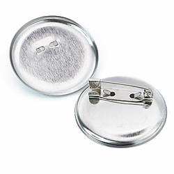 Основа для брошки шпилька з круглою платформою 2 отвори 35 мм Платина 10 шт.