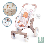 Лялькова коляска Smoby Baby Nurse з поворотними колесами Рожева пудра, фото 8