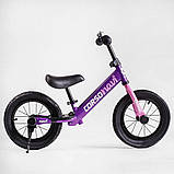 Дитячий біговел 12 дюймів Corso Navi RD-4419 Фіолетовий, з надувними колесами, велобіг для дівчинки, Фіолетовий, фото 5