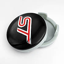 Колпачки (заглушки) в литые диски FORD ST (Форд СТ) 54 мм Черные, Красный лого, фото 2