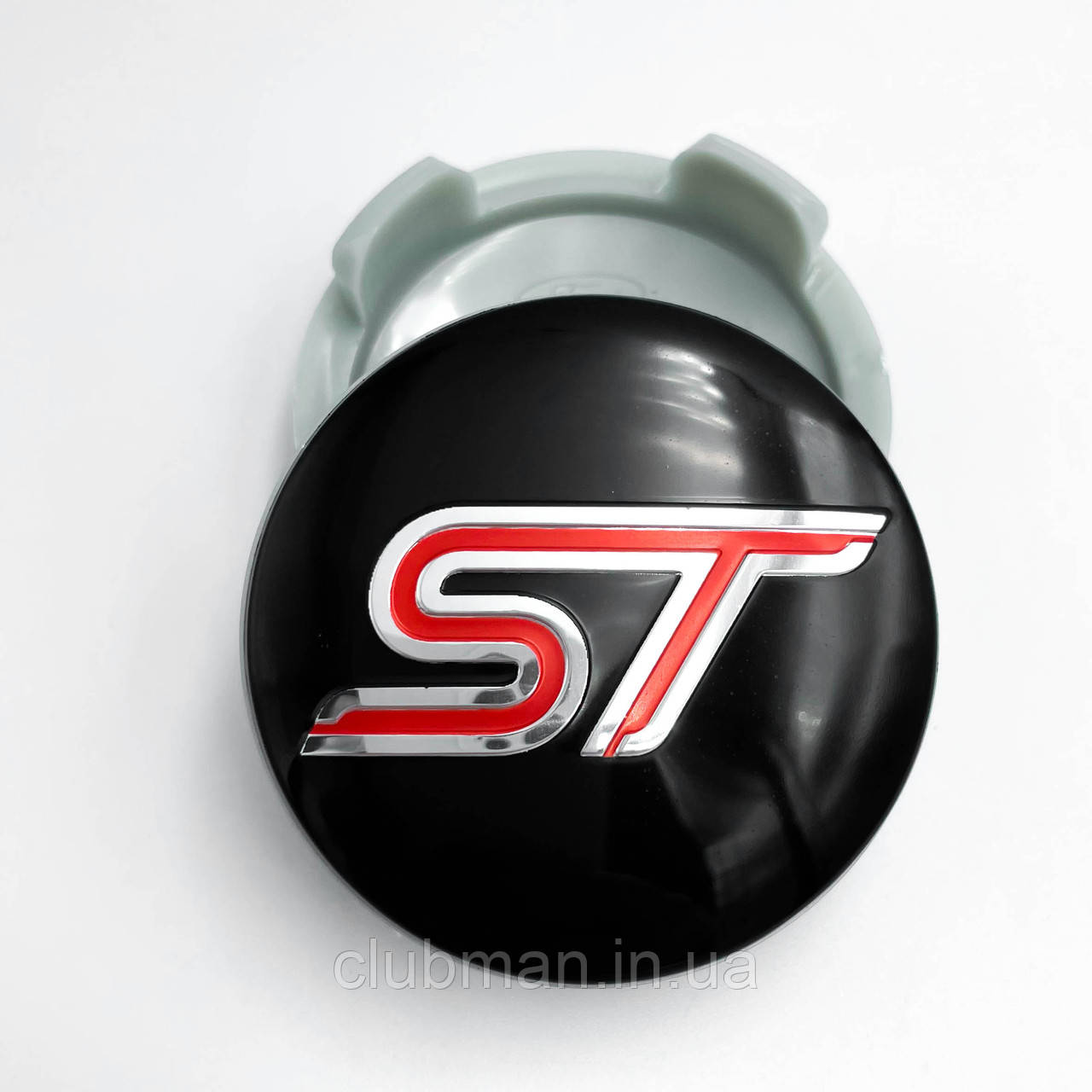 Колпачки (заглушки) в литые диски FORD ST (Форд СТ) 54 мм Черные, Красный лого