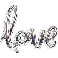 Фольгированные шары буквы "Love" Прописная. Цвет: Серебро. Длина 1м