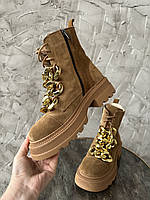 Жіночі замшеві черевики євро зима руді MAGZA Туреччина 36р.