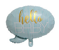 Фольгированный фигурный шар "Облачко голубое"Hello Baby" Размер:58см*54см.