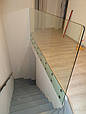 Скляні перила (перила з скла) для сходів, балконів, терас, фото 2