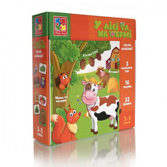 Гра розвиваюча У лісі та на фермі Укр Vladi Toys