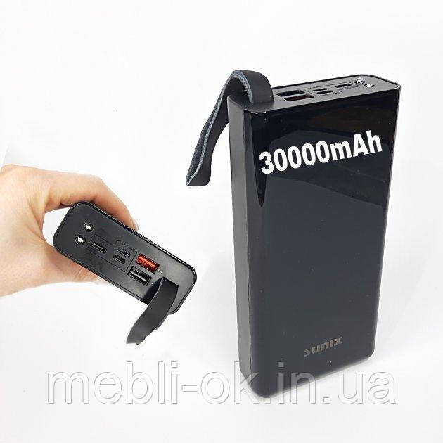 Повербанк SUNIX 30000 mAh з підсвіткою та індикатором заряду - фото 1 - id-p1744070451