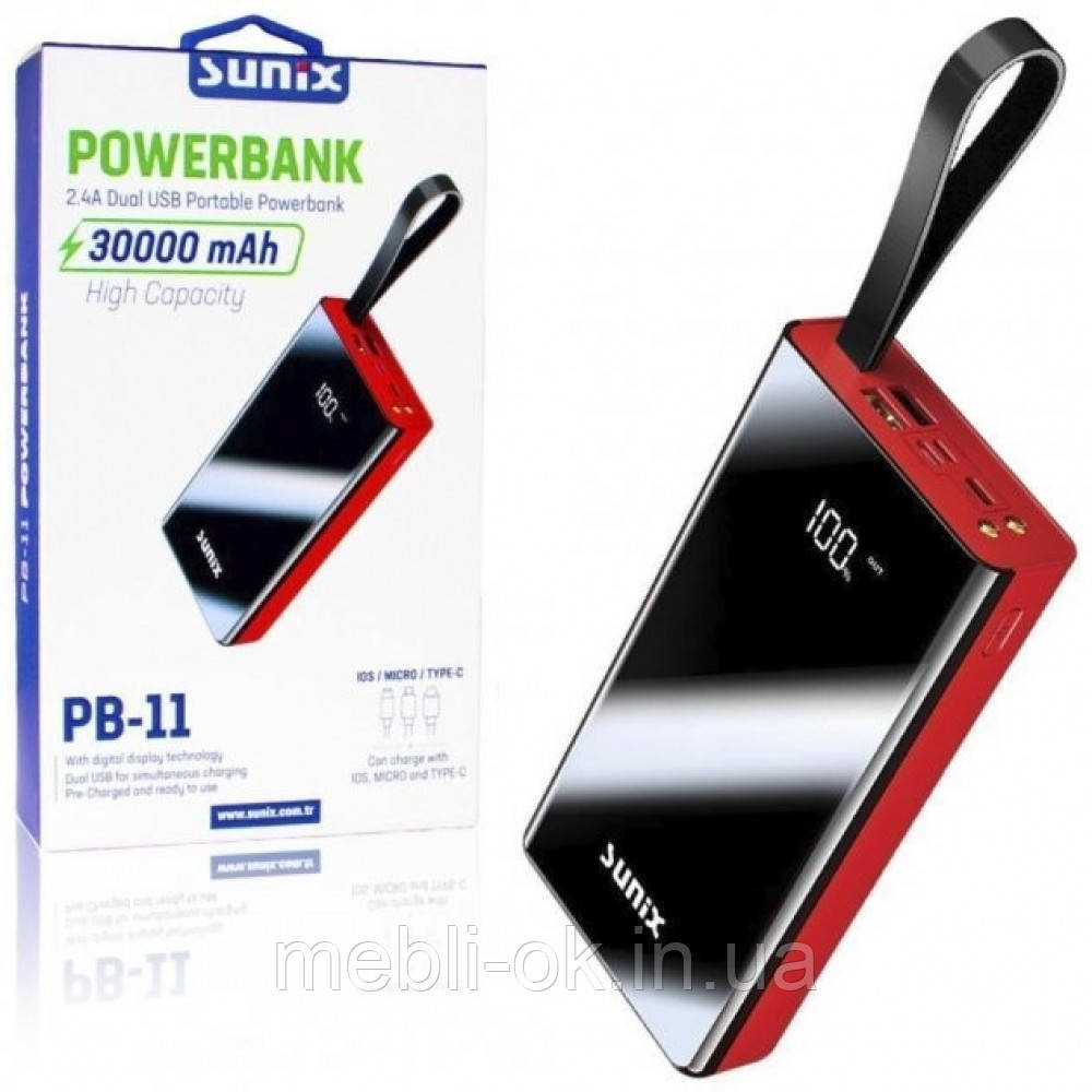 Повербанк SUNIX 30000 mAh з підсвіткою та індикатором заряду - фото 2 - id-p1744070451