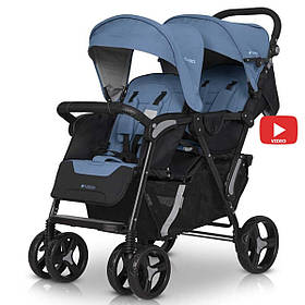 Прогулянкова коляска для двійні EasyGo Fusion Duo 2021, Heaven/блакитний