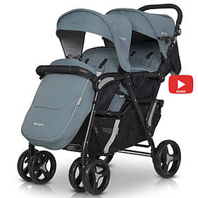 Прогулянкова коляска для двійні EasyGo Fusion Duo 2021, Mineral/м'ятний