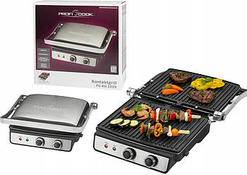 Електрогриль контактний ProfiCook PC-KG 1029 - 2000 Вт, 180 ° розкриття, знімні панелі