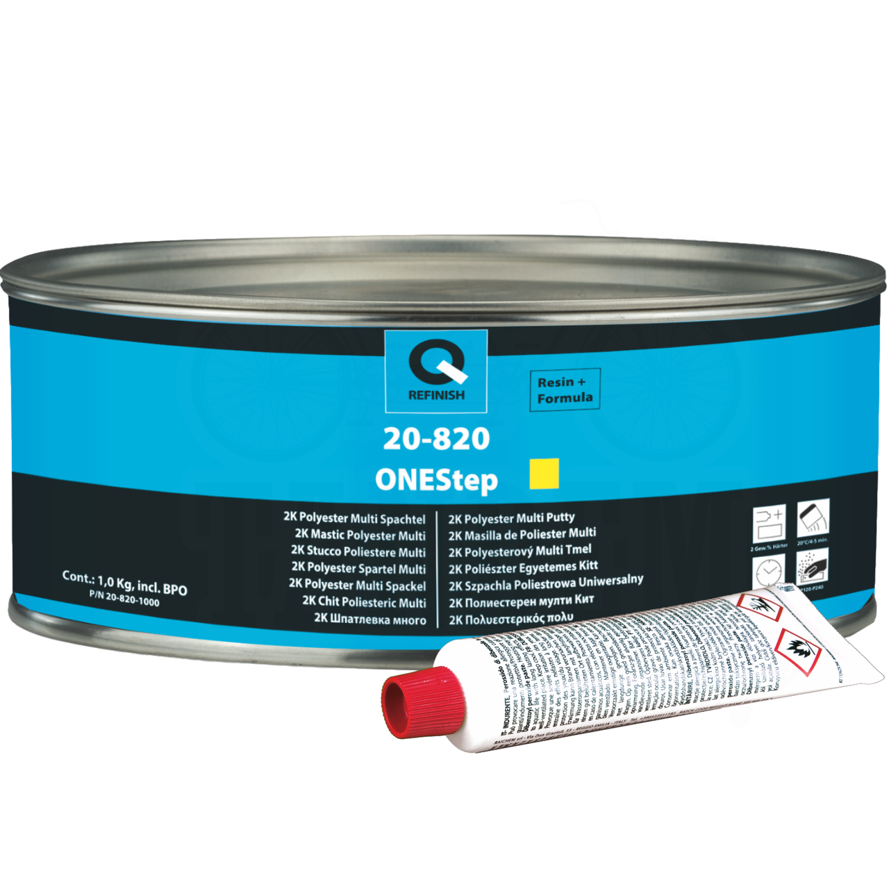 Шпаклівка зі скловолокном полегшена Q-Refinish 20-820 ONEStep, 1 л