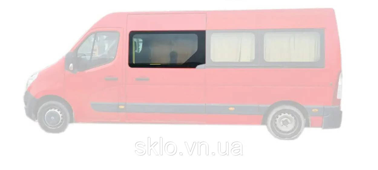 Бічне скло Nissan NV400 (10-) Переднє салонне Ліве Середню Довгу базу Нестандарт.