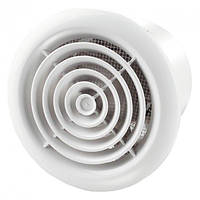 Вентилятор бытовой вытяжной Vents 100 ПФ круглый с сеткой Белый