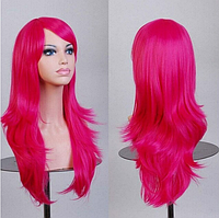 Перука рожева довга хвиляста 60 см