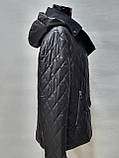 Куртка на синтепоні  довжина 65 см 44р 46р 48р 50р 52р 54р  колір чорний, фото 8