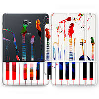 Чехол книжка, обложка для Samsung Galaxy Tab S (Музыкальные инструменты) S2/S3/S4/S5e/6S/S6Lite
