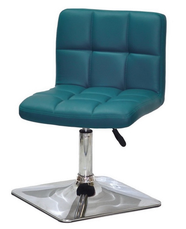 Стілець Arno 4-CH-Base шкірозамінник зелений 1002 на хромованій квадратній основі з регулюванням висоти, фото 1