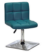 Стілець Arno 4-CH-Base шкірозамінник зелений 1002 на хромованій квадратній основі з регулюванням висоти, фото 2