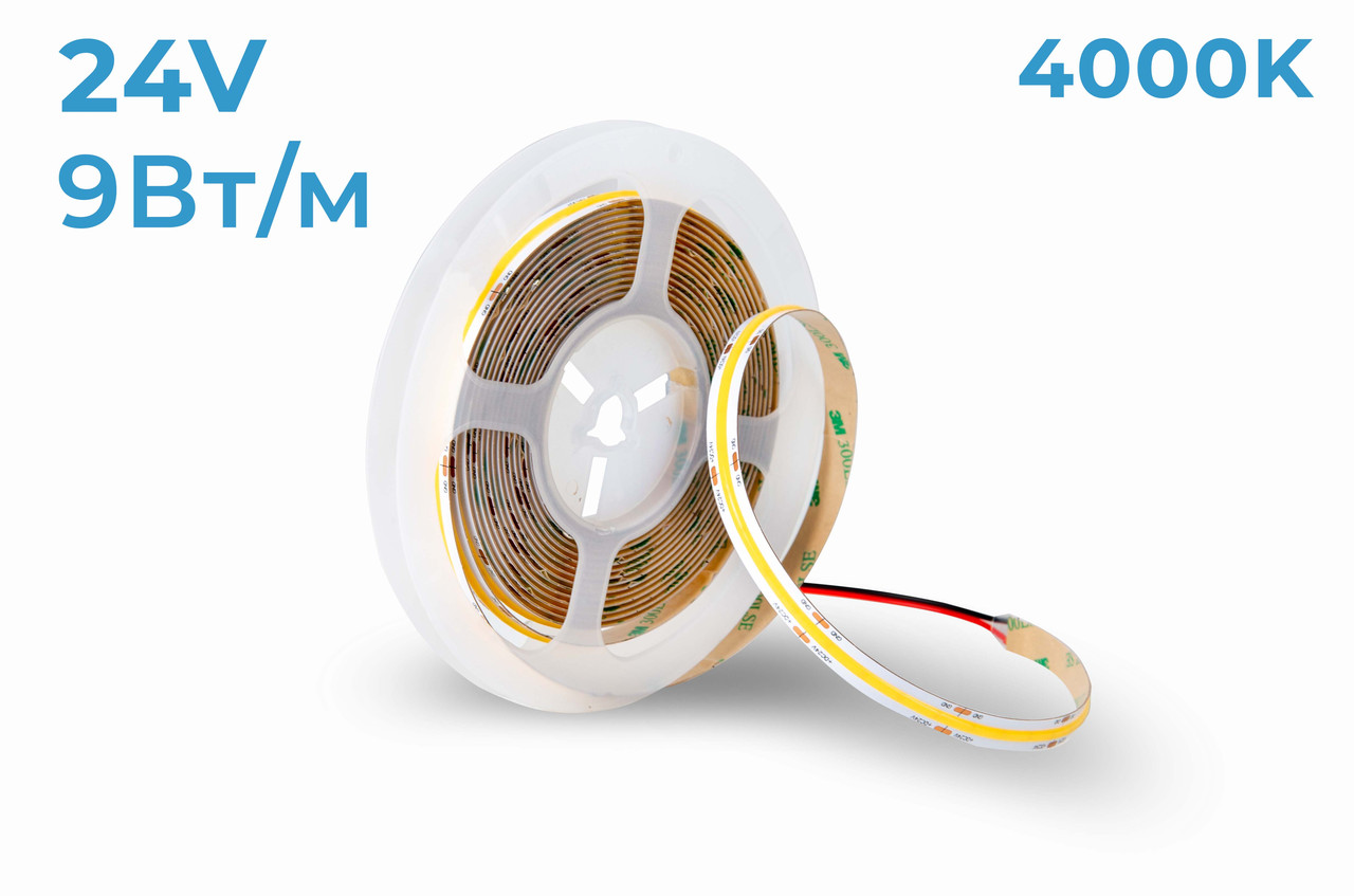 Світлодіодна стрічка Vela COB 24V 9Вт 4000К
