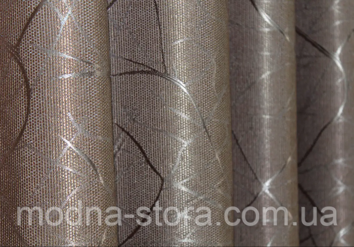 Купить Комплект шторы блэкаут лен рогожка. Цвет темный бежевый. Готовые ...