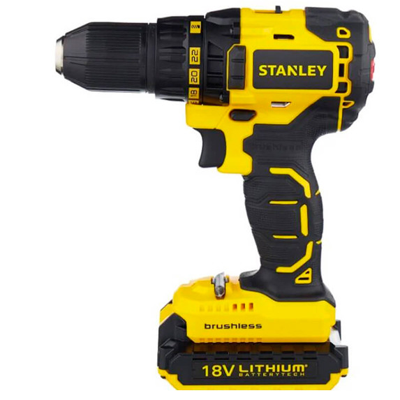 Аккумуляторный бесщеточный шуруповерт STANLEY SBD20D2K (18 В, 2Ач, двухскоростной) Топ 3776563 - фото 6 - id-p1744124483