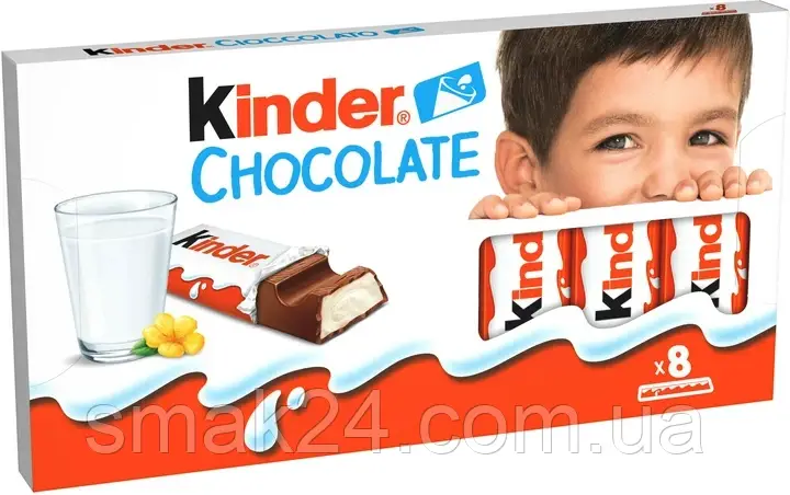 Шоколад молочний Kinder Chocolate з молочною начинкою 100 г (8х12.5г)