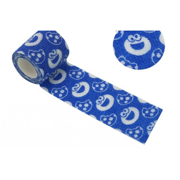 Бинт Самоклеящийся Эластичный Coban 5 См, Синий с Белым Смайл ...