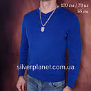 Срібний ланцюжок чоловічий із кулоном герб, товстий ланцюг на шию чоловіча, підвіс щит і меч 60 см, фото 8