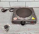 Одноконфоркова переносна електрична плита Domotec MS-5821/ Дискова електроплитка настільна, фото 2