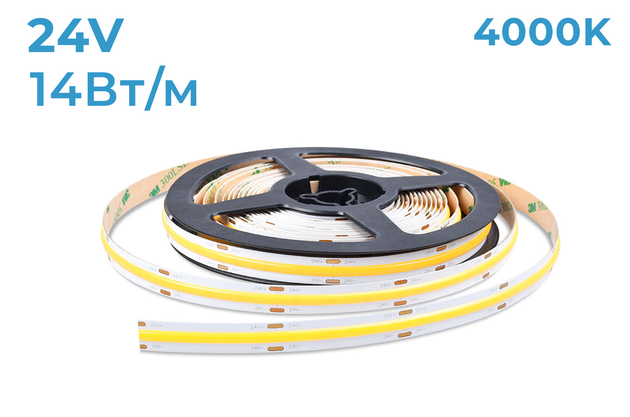 Світлодіодна LED стрічка Vela COB 24V 14Вт 4000К
