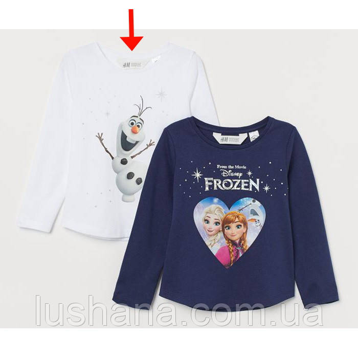 /56509/ Дитяча кофта лонгслів H&M для дівчинки р.92 - 1,5-2 роки Олаф