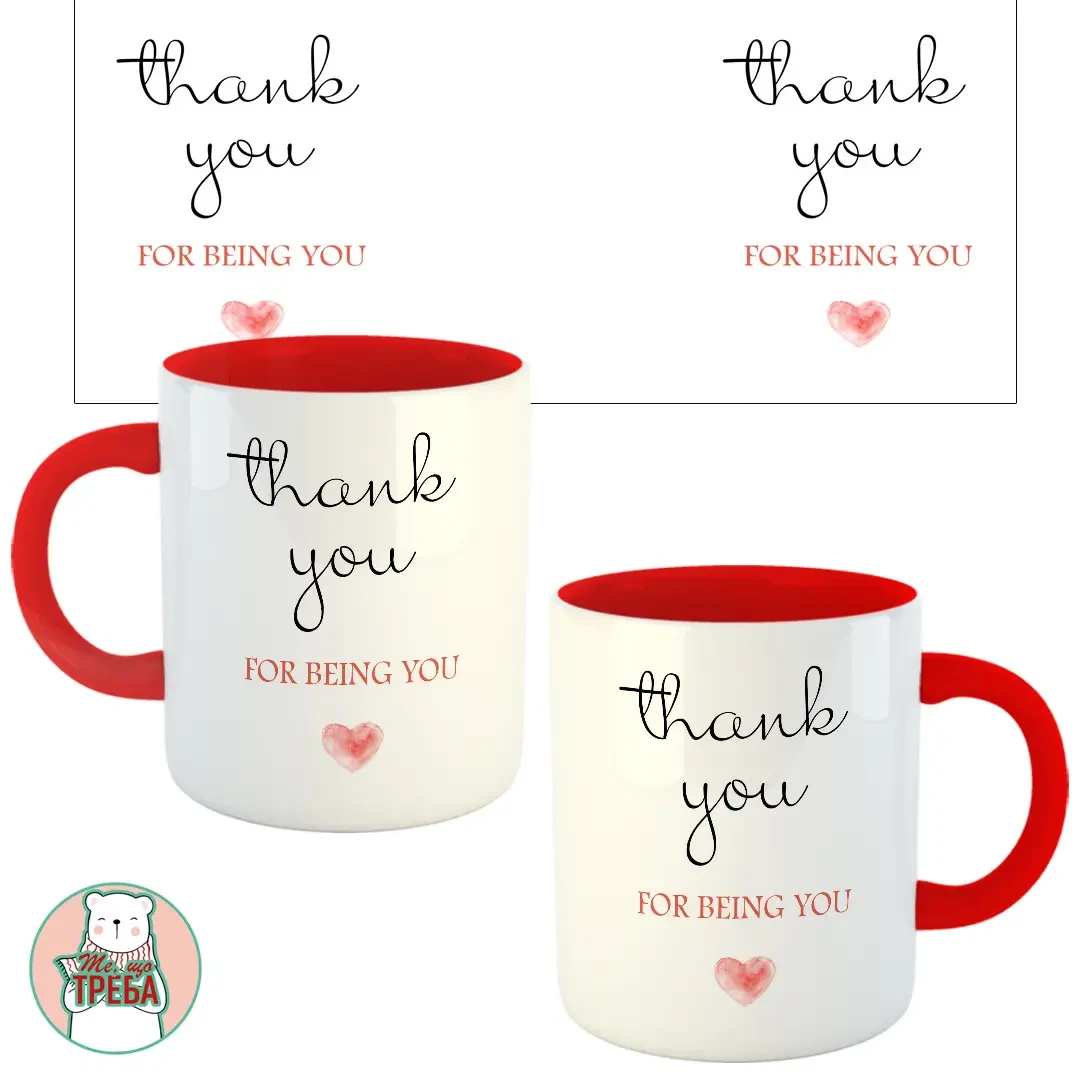 Горнятко / чашка "Споріднена душа" голуби Червоний, фото 1