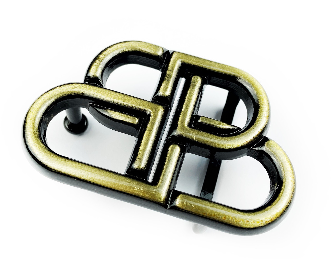 Ремінна пряжка бляха БРЕНД 30мм М-23757 колір Антик, фото 1