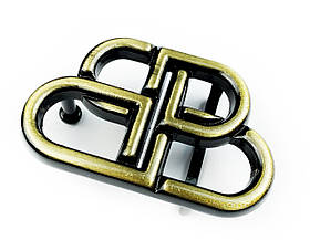 Ремінна пряжка бляха БРЕНД 30мм М-23757 колір Антик