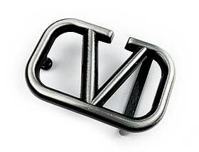 Ремінна пряжка бляха БРЕНД 30мм М-23755 колір Темний-нікель шліфований