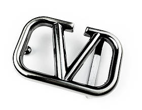 Ремінна пряжка бляха БРЕНД 30мм М-23754 колір Темний-нікель