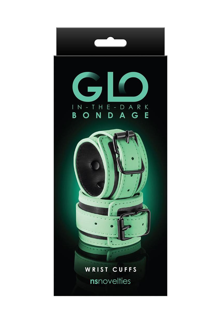 Наручники, світяться в темряві NS Novelties GLO BONDAGE WRIST CUFF GREEN