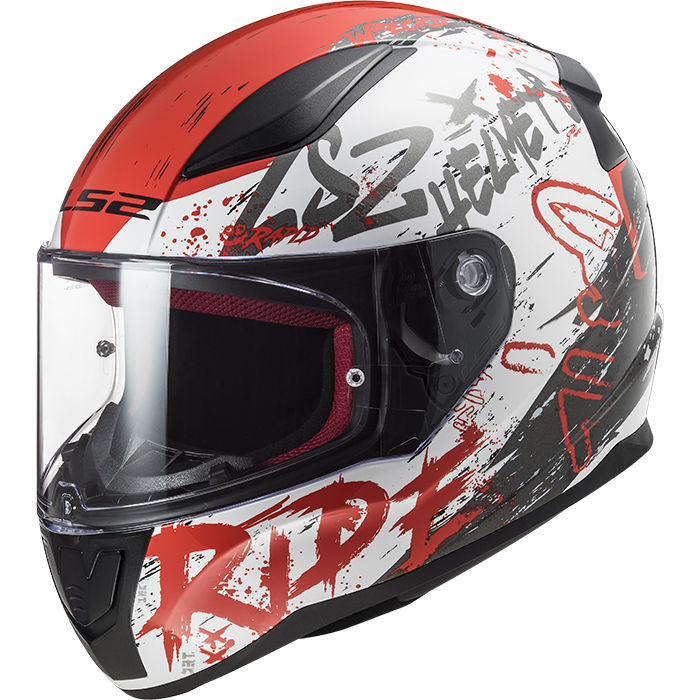 МОТОШОЛОМ ЗАКРИТИЙ LS2 FF353 RAPID NAUGHTY КОЛІР WHITE RED