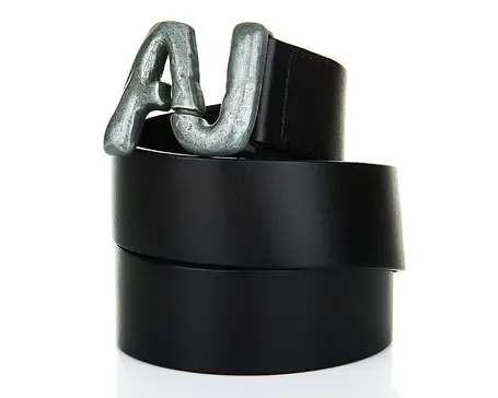 Ремінь шкіряний Armani 1320 BLACK, фото 1