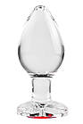 Анальний корок скляний ADAM ET EVE RED HEART GEM GLASS PLUG LARGE
