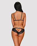 Сексуальний комплект з відкритими сосками Obsessive Millagro 2-pcs set black S/M, фото 4