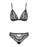 Сексуальний комплект з відкритими сосками Obsessive Millagro 2-pcs set black S/M, фото 6