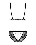 Сексуальний комплект з відкритими сосками Obsessive Millagro 2-pcs set black S/M, фото 7