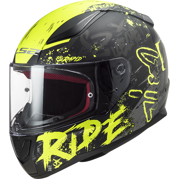 МОТОШОЛОМ ЗАКРИТИЙ LS2 FF353 RAPID NAUGHTY КОЛІР BLACK H-V YELLOW