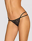 Трусики стрінги з ланцюжками Obsessive Pantheria thong black L/XL, фото 3
