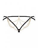 Трусики стрінги з ланцюжками Obsessive Pantheria thong black L/XL, фото 7