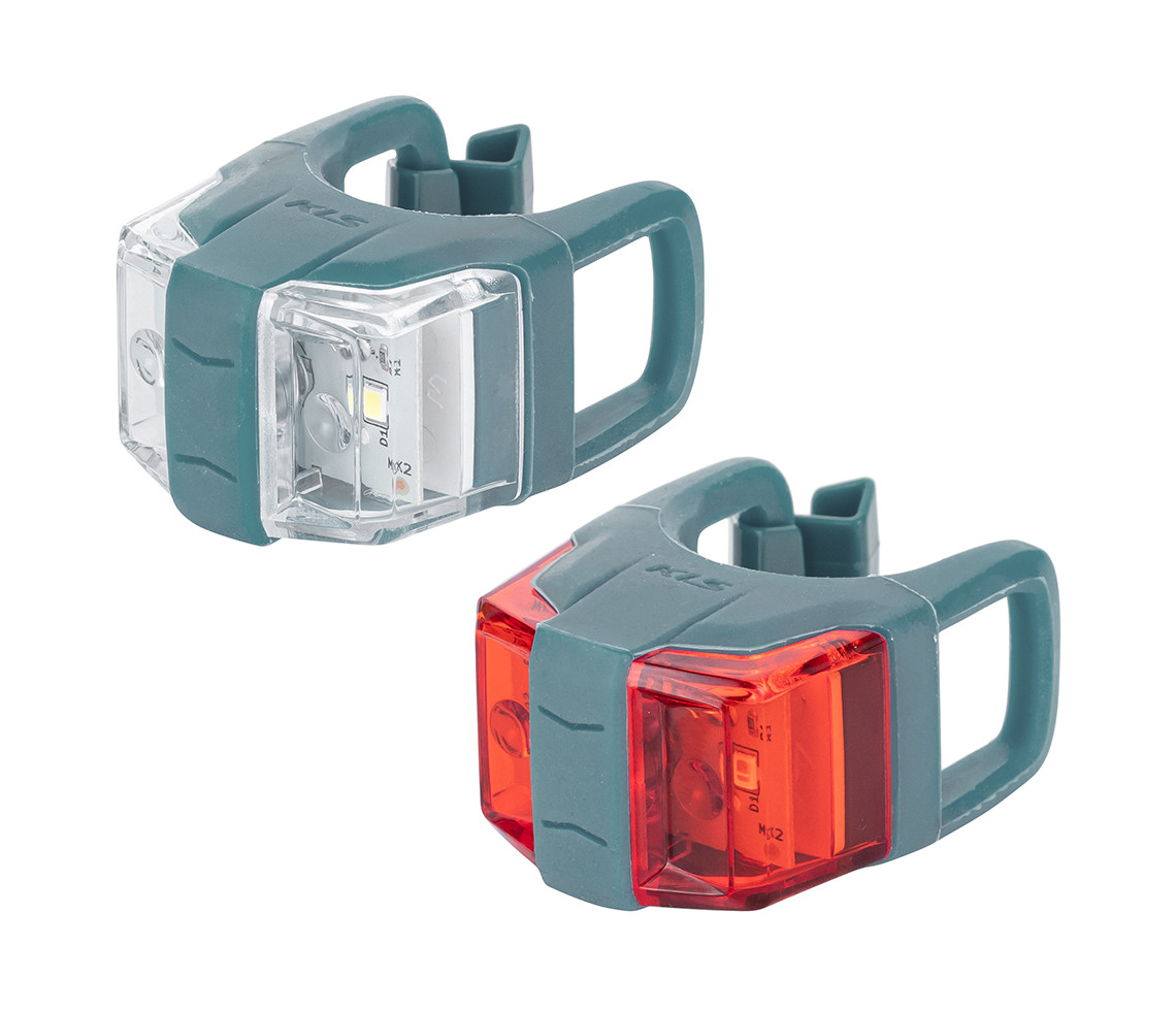 Набір мигалок передня + задня KLS TWINS II. силікон. синій