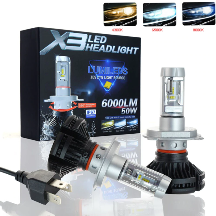 Автомобільні LED-лампи Headlight X3-H7, автомобільні LED-лампи - фото 1 - id-p1744176912